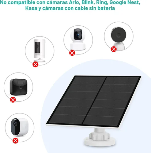 Miniatura 3 de Panel solar para cámara de seguridad, panel solar USB de 5 W para micro USB y puerto USB-C para cámara de batería recargable al aire libre, paneles