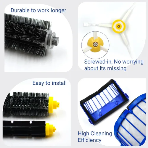 Miniatura 5 de Kit de accesorios de piezas de repuesto para iRobot Roomba 600 Series 692 675 677 671 694 614 691 670 615 676 639 621 679 Accesorio de aspiradora