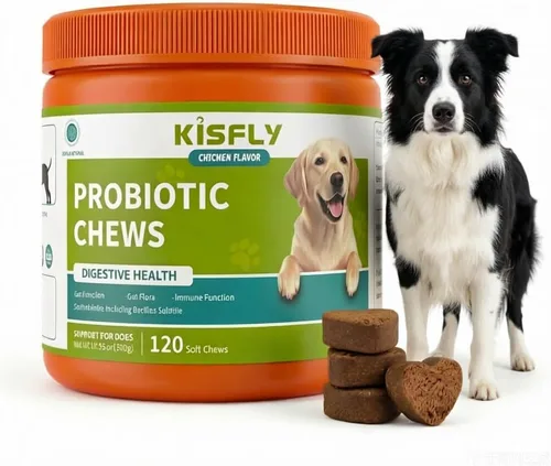 Miniatura 8 de Probióticos para perros: 2 mil millones de UFC masticables para la salud intestinal y digestiva, alivia la diarrea, los gases y las heces sueltas, 6