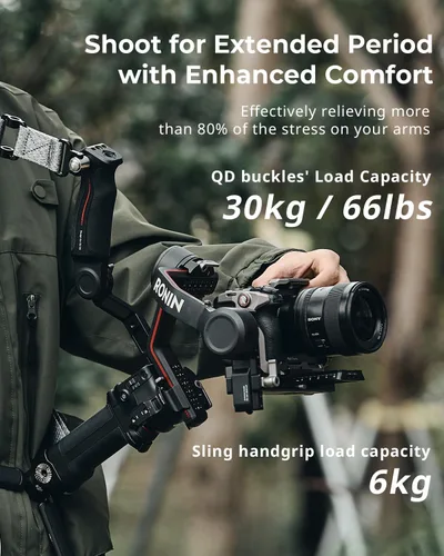 Miniatura 3 de SmallRig Mango de agarre de estabilizador de mano ajustable con correa para el hombro para DJI RS 3 / RS 3 Pro / RS 2 Estabilizador, agarre