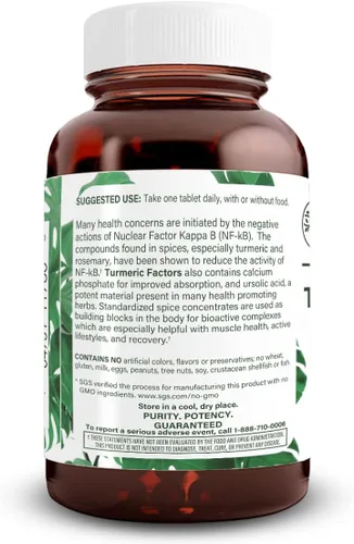 Miniatura 3 de Natural Nutra Curcumina de cúrcuma con 95% de extracto de curcuminoides suplemento con romero para la salud cerebral, 350 mg, 60 tabletas veganas