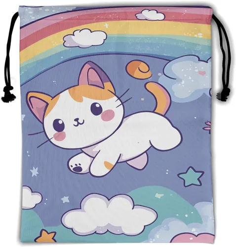 Miniatura 57 de Bolsa de agarre de gimnasia de piel de animal, bolsa de gimnasia con cordón ajustable, bolsa de cuerda para fauna silvestre, Mariposas Galaxy
