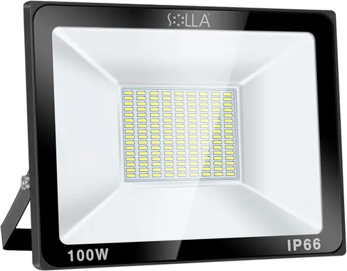 Miniatura 10 de Paquete de 2 focos LED de 100 W para exteriores, luces de seguridad superbrillantes de 8000 lúmenes, equivalente a 550 W, impermeable IP66, blanco