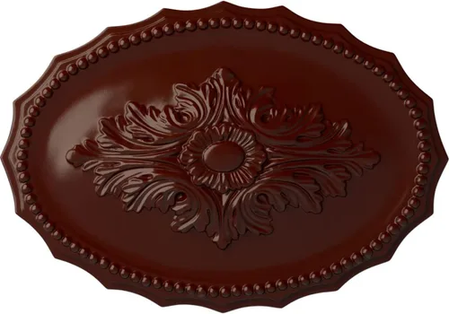 Miniatura 31 de Ekena Millwork CM16OX Medallón de techo Oxford, 16 7/8" W x 11 3/4" H x 1 1/2" P, imprimado en fábrica Imprimación de fábrica.