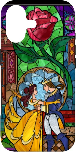 Miniatura 32 de Disney Beauty and the Beast Belle y Príncipe - Funda de vidrio manchado para iPhone 12 Pro Max