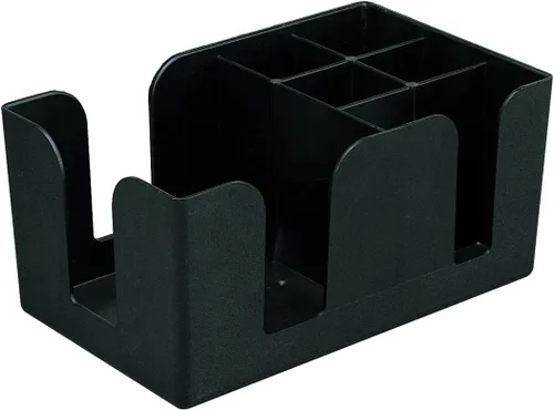 Organizador de barra de 6 compartimentos, organizador de bar, dispensador de servilletas, organizador de paja (1, A)