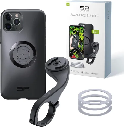 SP CONNECT Paquete de bicicleta de carretera | SPC+ | Compatible con iPhone 11 Pro/XS/X Negro