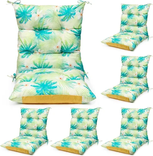 Miniatura 12 de Hoteam Juego de 6 cojines para sillas de patio al aire libre, 20 x 40 pulgadas, cojines de patio para sillas altas para muebles de exterior, Beige