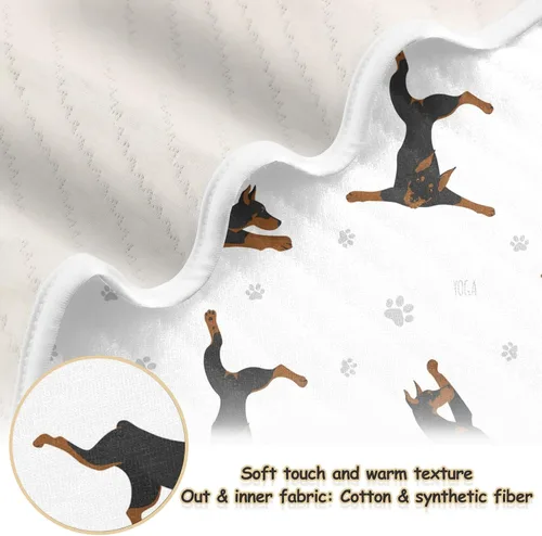 Miniatura 2 de Manta de envoltura para ejercicios de Doberman de algodón para bebés, manta de recepción, manta suave y ligera para envolver para cuna, cochecito
