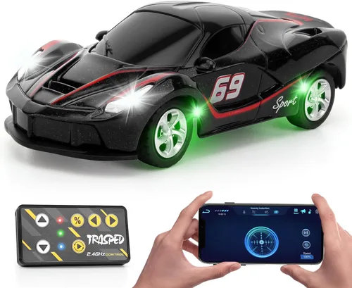 SASBSC 1/64 Mini auto a control remoto de juguete para niños de 4 a 7 años de 8 a 12 años, 2.4 GHz con aplicación pequeña y autos de control remoto