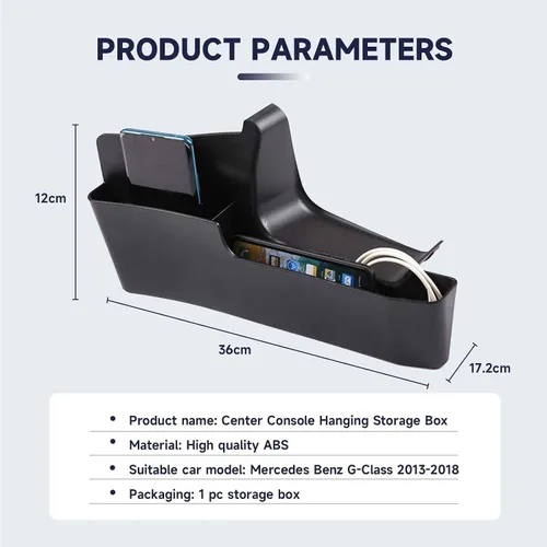 Miniatura 2 de TOYCIDFG Caja de almacenamiento colgante para consola de cambio de marchas, bandeja organizadora lateral compatible con Mercedes Benz Clase G