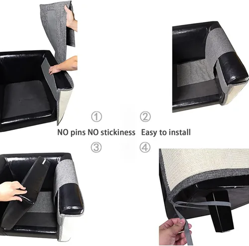 Miniatura 3 de Sillón rascador para gatos, protección de muebles de sisal natural contra gatos, rascador de esquina para sofá, silla, sofá, fácil instalación Sofá