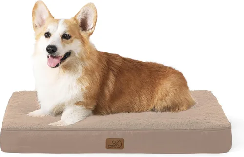 Miniatura 60 de Bedsure Camas para Perros Tamaño Grande - Cómodas Camas Planas para Mascotas con Funda Lavable Extraíble, Alfombrilla de Espuma Ortopédica