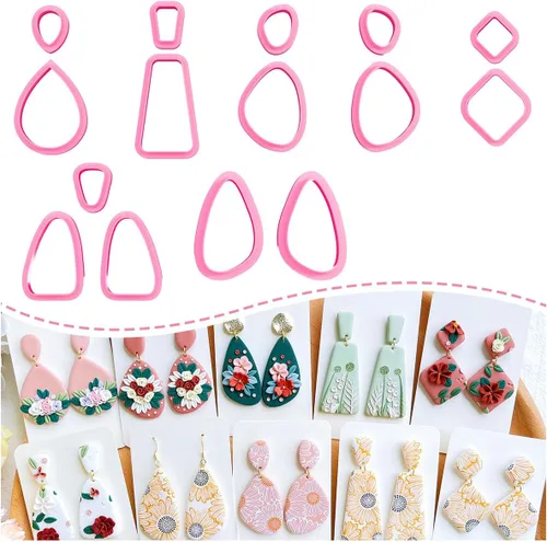 Keoker 15 cortadores de arcilla de forma orgánica para joyas de arcilla polimérica, cortadores de arcilla polimérica para aretes de arcilla, Todos