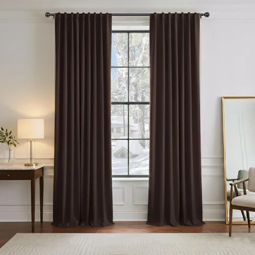 Miniatura 49 de PONY DANCE Cortinas cortas con aislamiento térmico para ventana pequeña, para guardería, baño, cocina, lavandería, caravana, sótano, 29 pulgadas