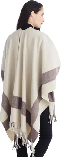Miniatura 12 de Poncho chal para mujer, suéteres suaves y cálidos para mujer, parte delantera abierta, poncho de viaje para otoño, invierno y primavera