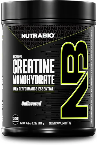 NutraBio - Monohidrato de creatina de grado micronizado y puro, refuerza la energía y la fuerza muscular (35.27 onzas), sin sabor, probado por HPLC
