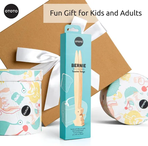 Miniatura 6 de OTOTO Bernie Bunny Pinzas para Tostadora - Conejo, Servidores de Ensalada - Mini Pinzas Multiusos para Aperitivos, Utensilios de Madera y Lindos