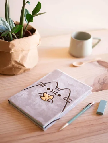 Miniatura 7 de Grupo Erik Pusheen - Cuaderno de felpa Cuadernos de tapa dura Cuaderno A5 Lindos cuadernos 160 páginas punteadas