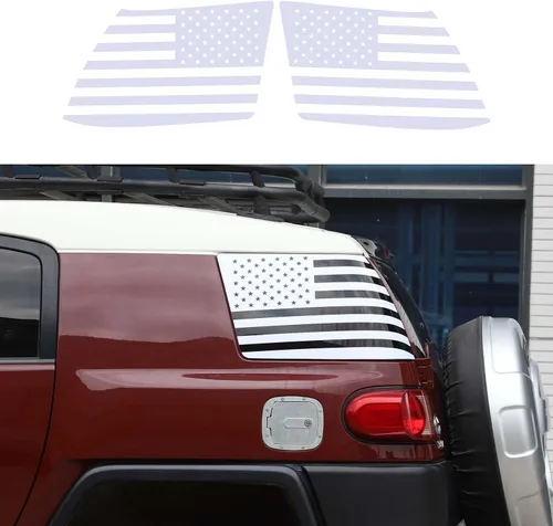 Miniatura 10 de Adhesivo compatible con Toyot@ FJ Cruiser 2007-2017 para ventana lateral de puerta trasera, bandera estadounidense, accesorios de calcomanías