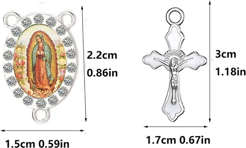 Miniatura 2 de Juego de 30 dijes de joyería religiosa mixta con diamantes de imitación y medallones de santo