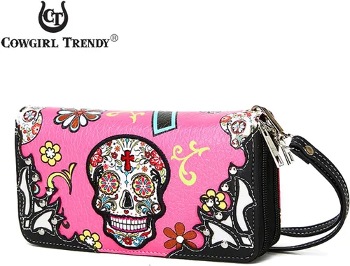 Miniatura 2 de Sugar Skull - Cartera de mano con cruz occidental para el Día de los Muertos