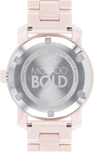 Miniatura 3 de Movado Bold Blush - Estuche de acero de cerámica para mujer, color rubor