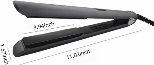 Miniatura 8 de Plancha de pelo profesional, negro, plancha plana de titanio con pantalla LCD, placa caliente MCH, cable giratorio de 360°, calentamiento rápido