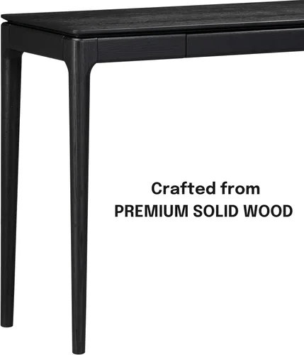 Miniatura 5 de NTC Mingle - Mesa consola de 47 pulgadas, moderna mesa de entrada de madera maciza con cajón oculto, impermeable y resistente al calor, mesa Negro