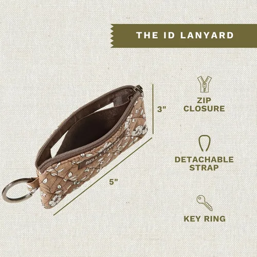 Miniatura 4 de Bella Taylor Cordón de identificación para mujeres y niñas, llavero cartera con soporte para insignia y bolsa con cremallera, algodón acolchado