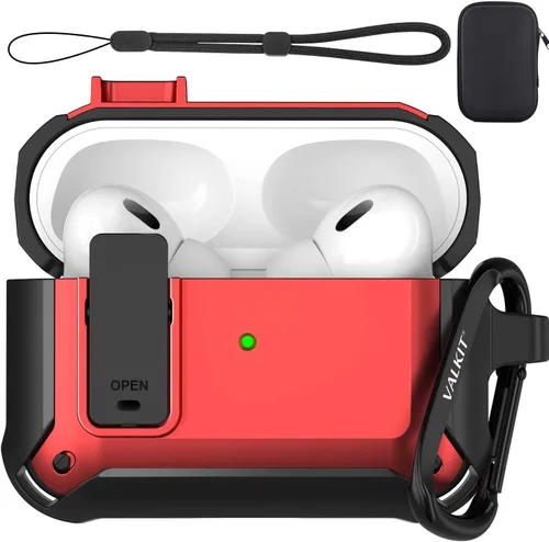 Miniatura 50 de Valkit Funda para Airpods para hombres con cerradura, funda de cuerpo completo con llavero para AirPods de Apple a prueba de golpes, funda