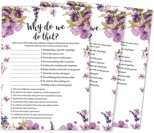Miniatura 13 de Paquete de 50 tarjetas florales de Whats On Your Phone Bridal Shower Juego de despedida de soltera