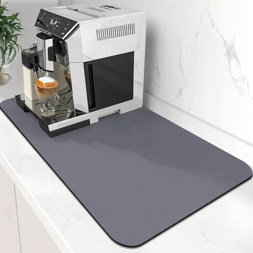 Miniatura 28 de WISELIFE Tapete de café súper absorbente para secar platos, accesorios de barra de café, combina con máquina, tapetes de secado grandes para Negro