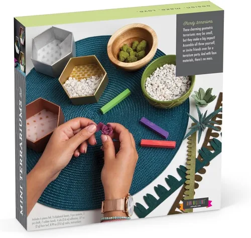 Miniatura 4 de Craft Crush — Mini Plantas Terrarios Fácil Divertido Kit de Artes y Manualidades — ¡Haz 3 Encantadores Terrarios Falsos! — Para Edades de 13 años