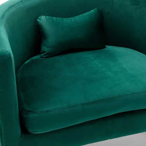 Miniatura 9 de Alunaune Silla moderna para sala de estar, sillón de terciopelo con diseño de barril de terciopelo, sillón tapizado, bañera de mediados de siglo