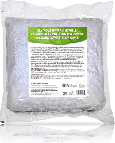 Miniatura 5 de Nano Towels Toalla de baño corporal y ducha. Enorme y súper absorbente. Elimina la suciedad, el aceite y los cosméticos. Úsalo como toalla de lujo