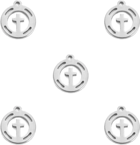 Miniatura 24 de kkjoy 5 dijes de acero inoxidable para hacer joyas y manualidades, varios colgantes pequeños, suministros de manualidades, accesorios para pulseras