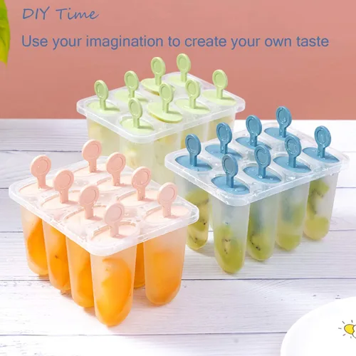 Miniatura 3 de Moldes de paletas de silicona, 8 moldes de silicona para paletas, moldes de paletas de hielo caseros sin BPA, reutilizables de fácil liberación