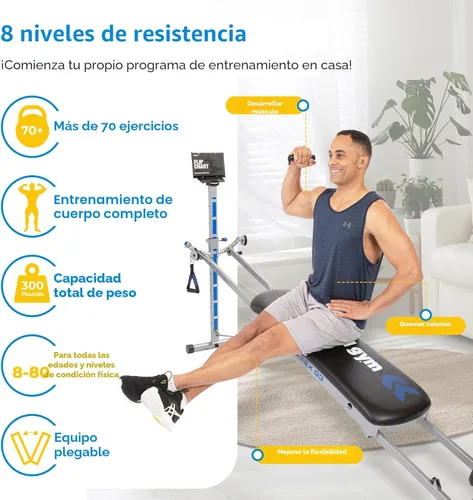 Miniatura 2 de TOTAL GYM APEX G3, Máquina de Ejercicio para Entrenamiento de Peso Corporal en Inclinación de Marco Delgado, con 8 Niveles de Resistencia, Soporte
