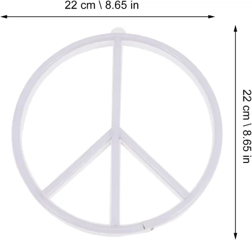 Miniatura 4 de Uonlytech Letreros de decoración LED señal de paz LED símbolo de paz neón modelado luz luminosa lámpara de pared boda