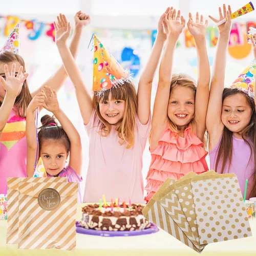Miniatura 5 de Elvielsl Paquete de 100 bolsas de papel, bolsas de regalo de fiesta, bolsa de regalo pequeña para dulces, galletas, palomitas de maíz, aperitivos