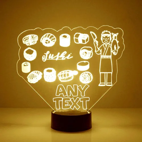 Miniatura 20 de MMS Food - Lámpara LED de luz nocturna, personalizada con tu nombre o texto, control remoto con 16 colores, 4 modos de luz, lámpara LED de regalo