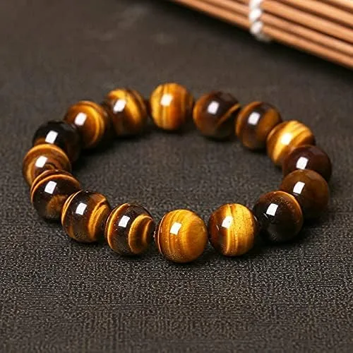 Miniatura 2 de HUYHOAT - Pulseras y brazalete de piedra natural 5A de ojo de tigre para mujeres y hombres, pulseras de cuentas de regalo, pulseras 7D3AI (0.630in)