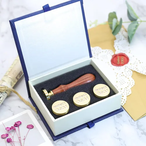 Miniatura 3 de SWANGSA Kit de sellos de cera personalizados de 4 piezas, sello de cera de sellado personalizado con imagen/logotipo personalizado