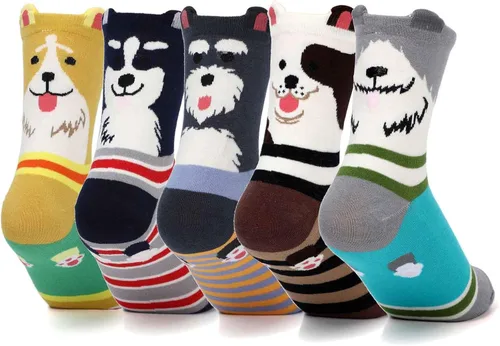 Calcetines Grils lindos para mujer calcetines para perros y gatos calcetines divertidos y novedosos regalos de animales de Navidad para mujeres