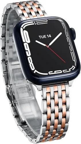 Miniatura 10 de Correa delgada y femenina para Apple Watch 11 10 Se 9 8 7 6 5 4 3, Correa metálica elegante para mujeres para Apple Watch 42mm 41mm 40mm 44mm 45mm