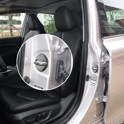 Miniatura 4 de TOMALL 4 piezas Fundas Protectoras para Pestillos de Puerta de Coche Compatibles con Toyota 86 Camry Tacoma RAV4 Corolla Highlander Tundra Prius CHR