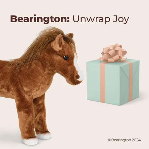 Miniatura 5 de Bearington Blaze - Animal de peluche realista de 13.5 pulgadas con piel marrón suave y pezuñas blancas, regalo realista para niños, niños pequeños
