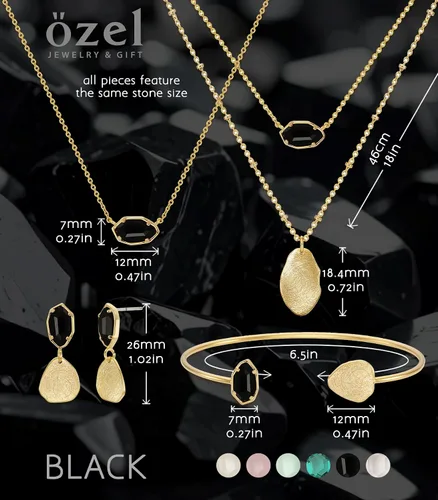 Miniatura 54 de OZEL - Pulseras para mujer, chapados en oro real de 18 quilates, pulseras de oro de cristal colorido para regalos