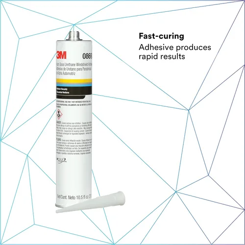 Miniatura 5 de 3M adhesivo para parabrisas de uretano de vidrio automotriz, 08693, viscosidad media, alta resistencia, curado rápido, cartucho de 310 ml/10.5 fl